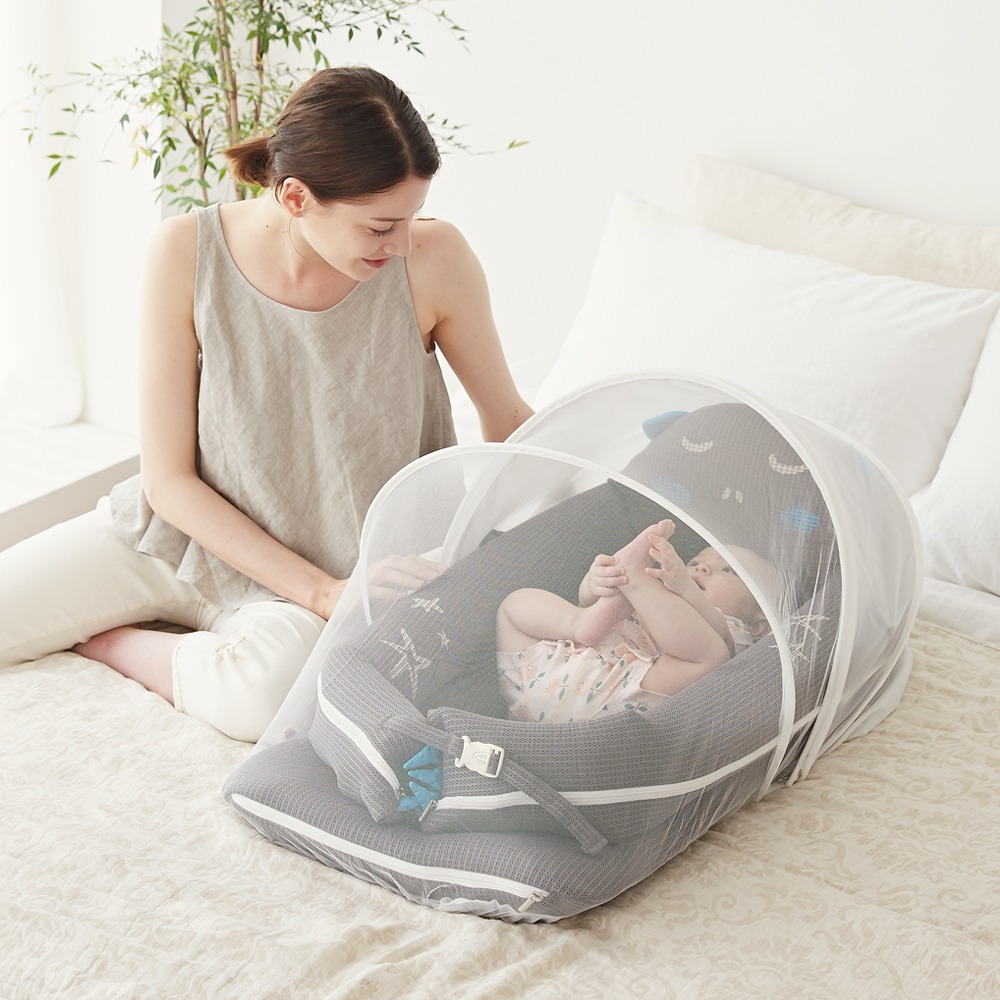 [특가]별곰이 아기침대 모기장세트 휴대용 신생아 침대